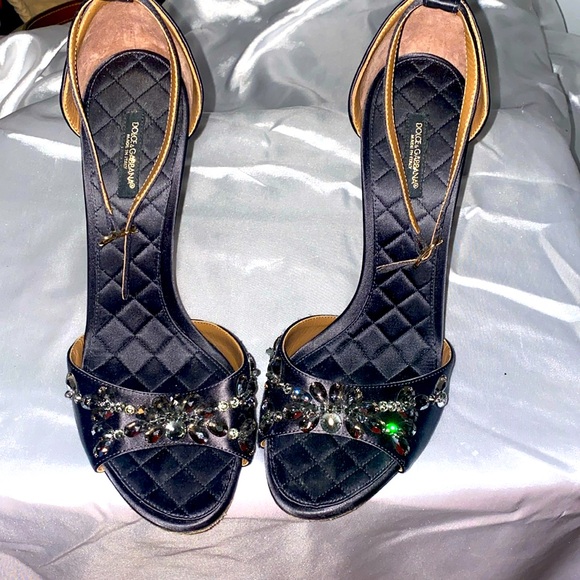 Dolce & Gabbana sexy black crystal heels size 40 Euro - Picture 3 of 10